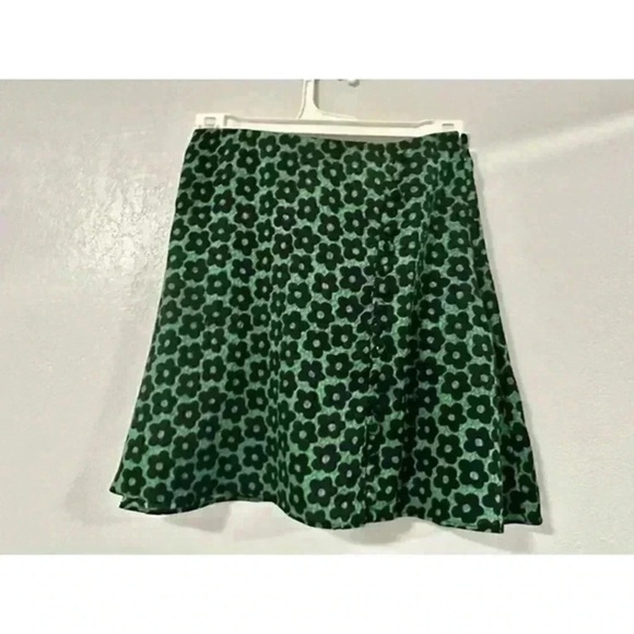 Urban Outfitters Womens Skirt Green Floral A-Line Button Front Bohemian Sz S - Picture 9 of 11